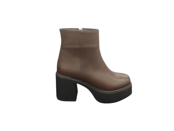 Ventes 914301Z 8 cm Platform Topuk Yandan Fermuarlı İçi Polarlı Günlük Kadın Bot