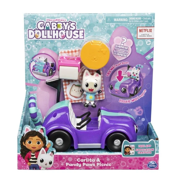 6062145 Gabbys Dollhouse Pandy Paws ve Carlita Araba ürün görseli