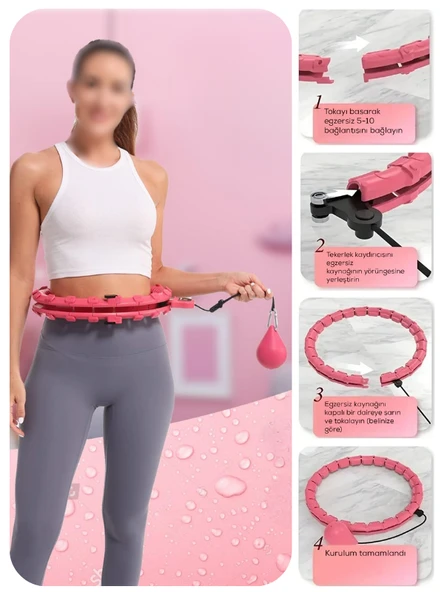 Hulahop Egzersiz Çemberi - Egzersiz Halkası - Ağırlıklı - Bel Bölgesi Ayarlanabilir - Hulahop - 3