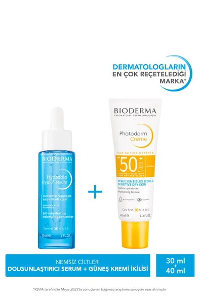 Photoderm Cream SPF50+ & Hydrabio Hyalu+ Dolgunlaştırıcı Serum ve Güneş Kremi İkilisi