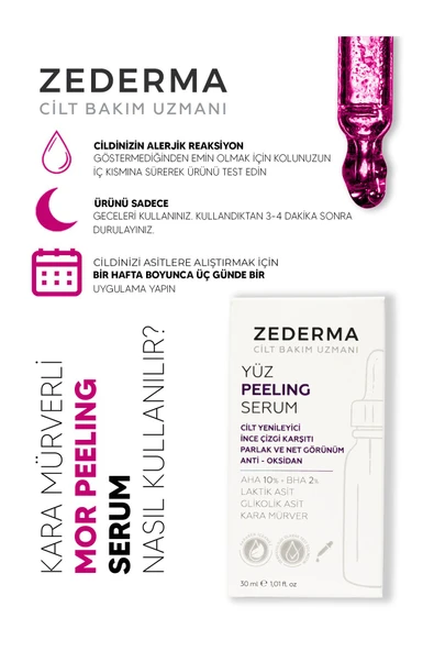 Mor Yüz Peeling Serum & Cilt Yenileyici & Ince Çizgi Karşıtı & Parlak Ve Net Görünüm & Anti-oksidan - 4