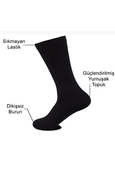 6’lı Erkek Kokulu Siyah Bambu Soket Çorap - Resim 4