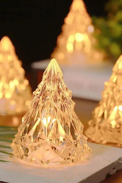 2'li Kristal  Görünümlü Çam Ağacı Led Işık ürün görseli