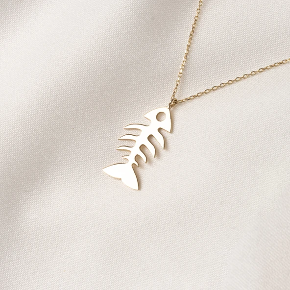 Altın Kolye - Balık Kılçığı 14 Ayar Altın Kolye - 6