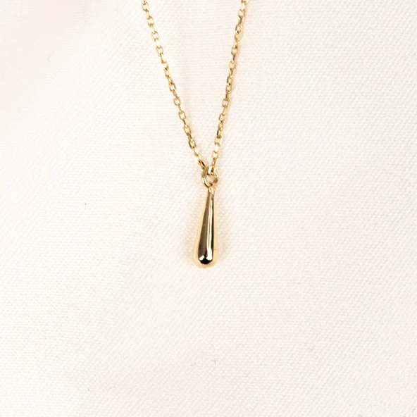 Altın Kolye - Minimal Damla 14 Ayar Altın Kolye - 7