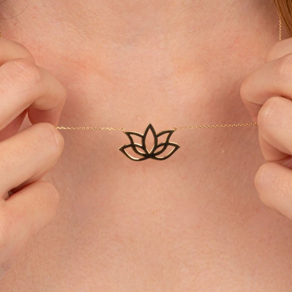 Altın Kolye - Lotus 14 Ayar Altın Kolye - 5
