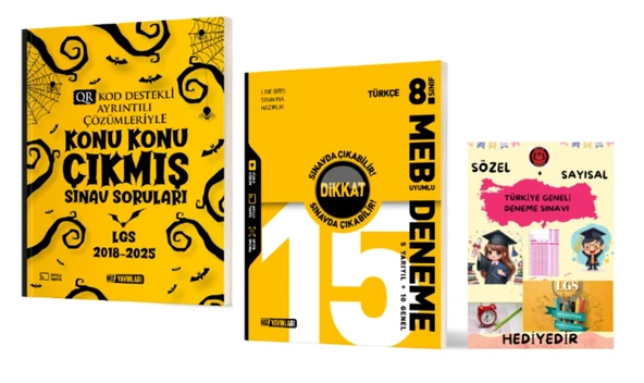 HIZ YAYINLARI 8. SINIF KONU KONU ÇIKMIŞ SINAV SORULARI - TÜRKÇE 15 li DENEME ve Hediye ürün görseli