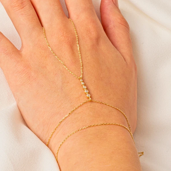 Altın Şahmeran - 14 Ayar Altın Sıra Taşlı Modern Tasarım Şahmeran - 2