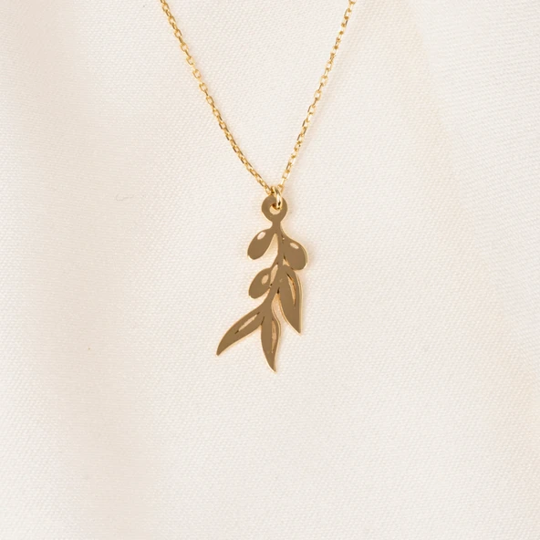 Altın Kolye - Zeytin Dalı 14 Ayar Altın Kolye - 7