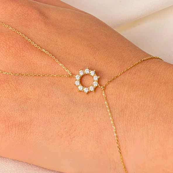 Altın Şahmeran - 14 Ayar Altın Yuvarlak Zirkon Taşlı Tasarım Şahmeran - 4