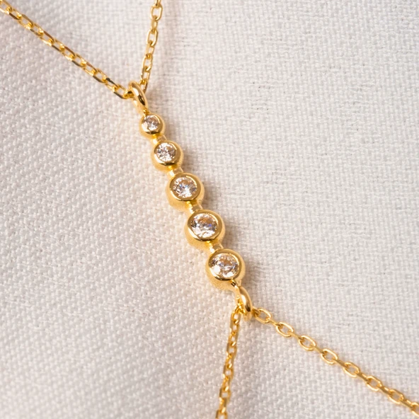 Altın Şahmeran - 14 Ayar Altın Sıra Taşlı Modern Tasarım Şahmeran - 6