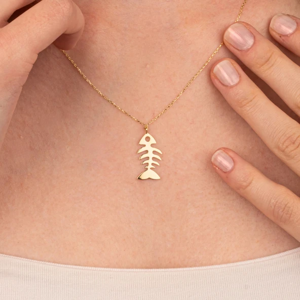 Altın Kolye - Balık Kılçığı 14 Ayar Altın Kolye - 2