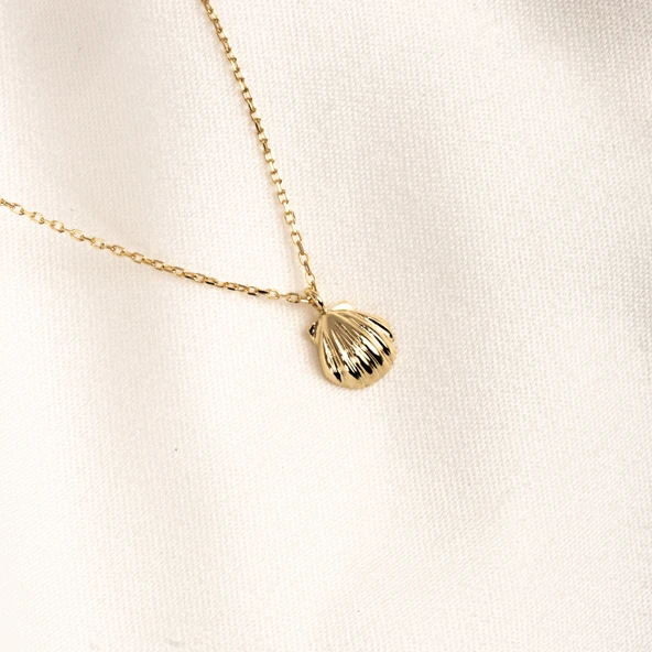 Altın Kolye - Mini İstiridye 14 Ayar Altın Kolye - 6