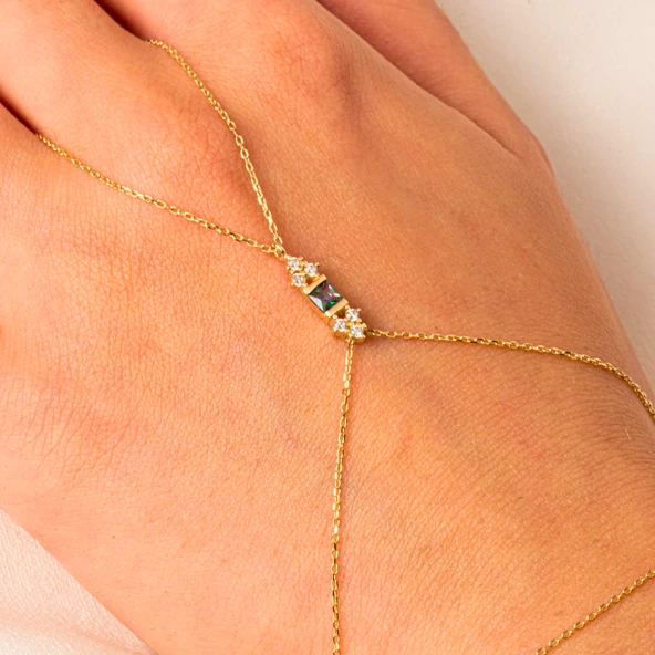 Altın Şahmeran - 14 Ayar Altın Prenses Kesim Mistik Topaz Taşlı Şahmeran