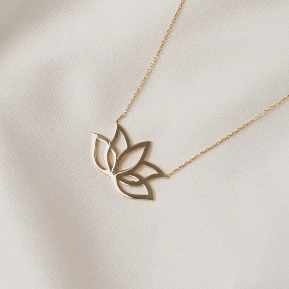 Altın Kolye - Lotus 14 Ayar Altın Kolye - 7