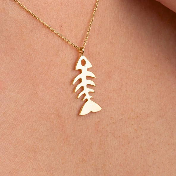 Altın Kolye - Balık Kılçığı 14 Ayar Altın Kolye - 5