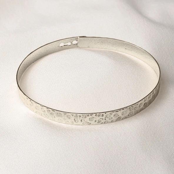 Altın Bilezik - Dövülü El İşçiliği Yeni Tarz Kelepçe 14 Ayar Altın Bilezik - 7