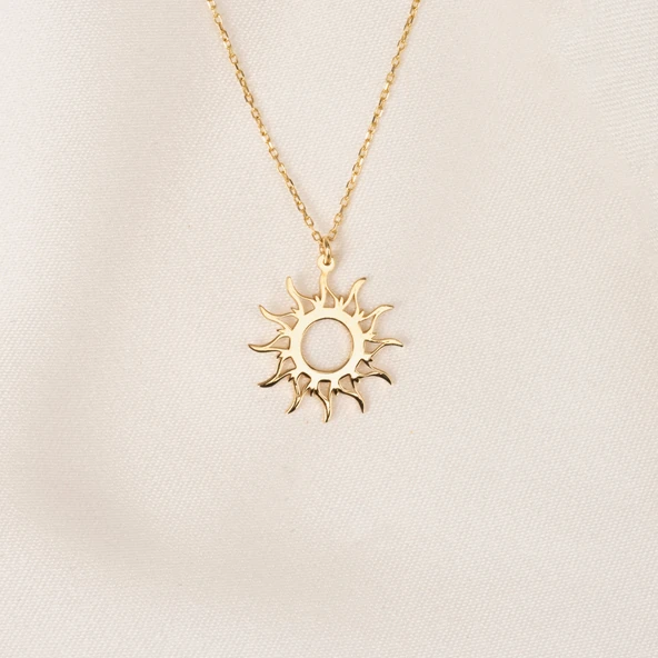 Altın Kolye - Güneş 14 Ayar Altın Kolye - 2