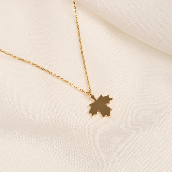 Altın Kolye - Çınar Yaprağı 14 Ayar Altın Kolye - 5