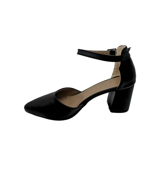 DERİ BİLEKTEN BAĞLI SİVRİ BURUN TOPUKLU AYAKKABI ürün görseli