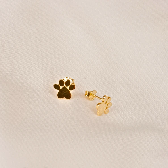 Altın Küpe - 14 Ayar Altın Minimal Pati Küpe - 4