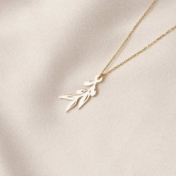 Altın Kolye - Zeytin Dalı 14 Ayar Altın Kolye - 4