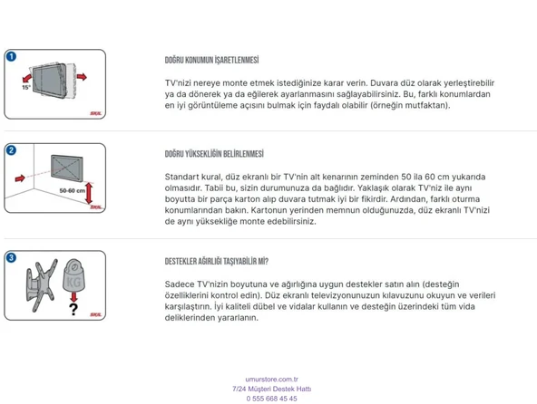 Grundig 40GJF6500B 40inc 100 cm FHD Google Smart 32”, 39”, 40” Uyumlu Lcd Led TV Sabit Duvar Askı Aparatı - Resim 2