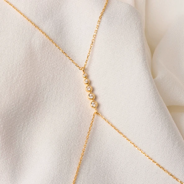 Altın Şahmeran - 14 Ayar Altın Sıra Taşlı Modern Tasarım Şahmeran - 7