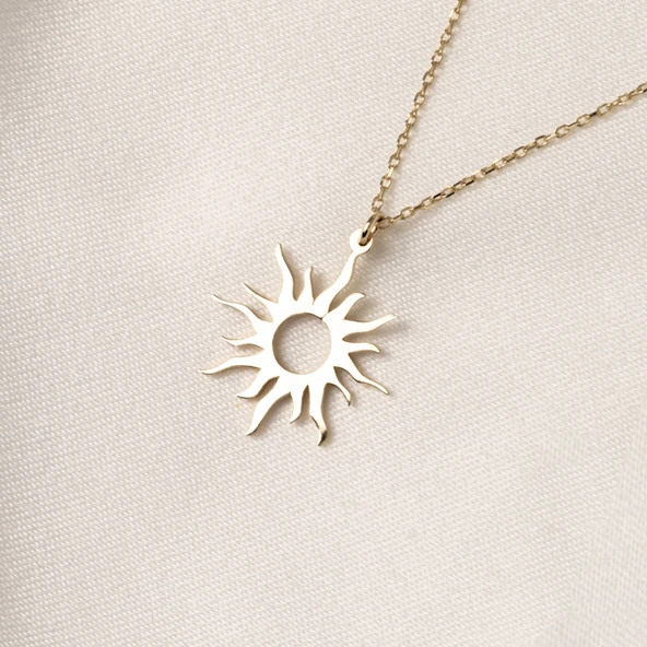 Altın Kolye - Güneş 14 Ayar Altın Kolye - Resim 8