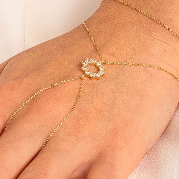 Altın Şahmeran - 14 Ayar Altın Yuvarlak Zirkon Taşlı Tasarım Şahmeran - 5