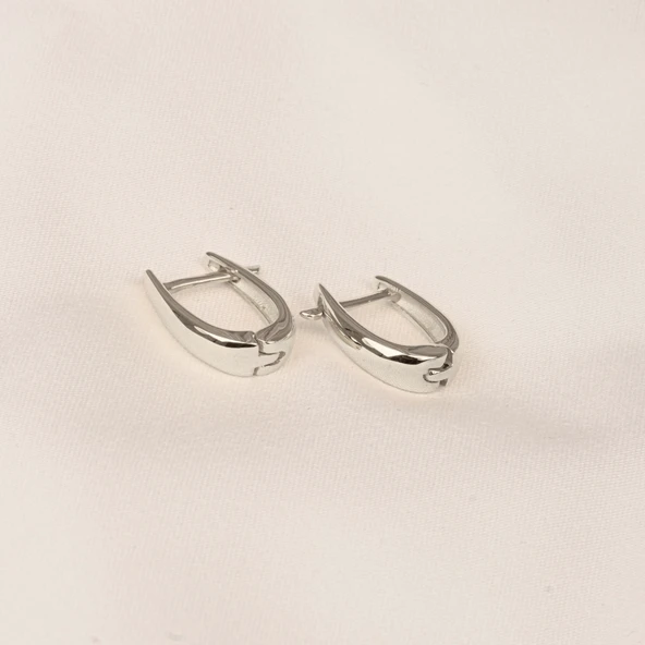 Altın Küpe - 14 Ayar Altın Oval Halka Küpe - 7