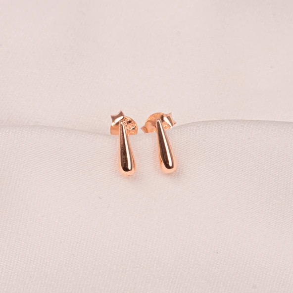 Altın Küpe - 14 Ayar Altın Minimal Su Damlası Küpe - 7