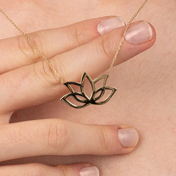 Altın Kolye - Lotus 14 Ayar Altın Kolye - 3