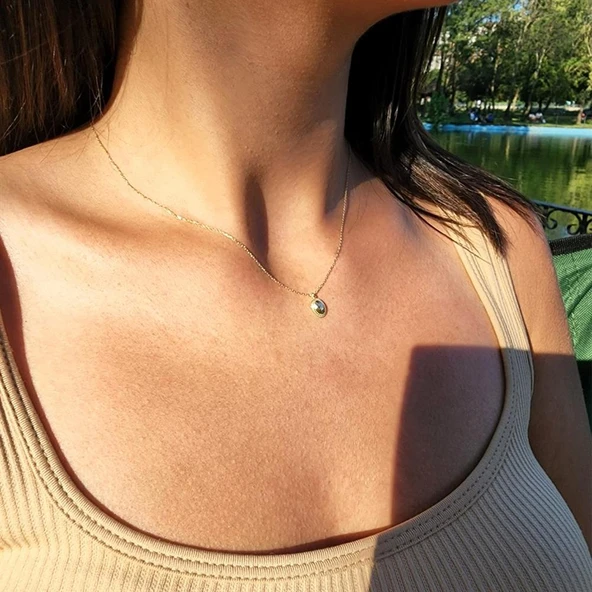 Altın Kolye - Bombeli 14 Ayar Altın Kolye - Resim 3