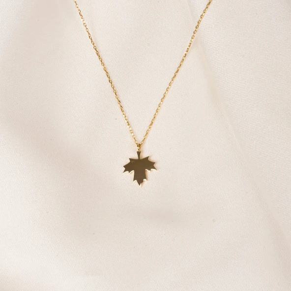 Altın Kolye - Çınar Yaprağı 14 Ayar Altın Kolye - 4