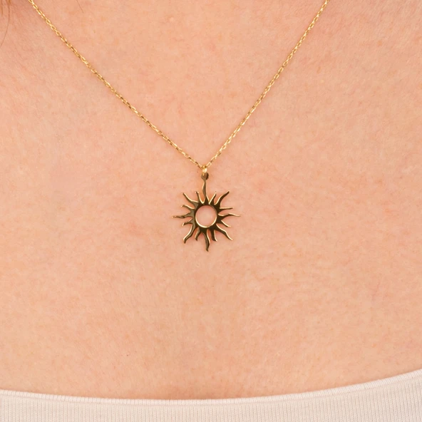 Altın Kolye - Güneş 14 Ayar Altın Kolye ürün görseli 1