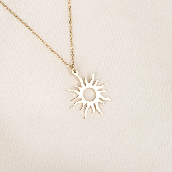 Altın Kolye - Güneş 14 Ayar Altın Kolye - Resim 6