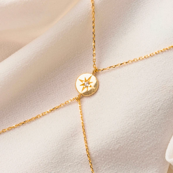 Altın Şahmeran - 14 Ayar Altın Tektaş Şimal Yıldızı Şahmeran - 7