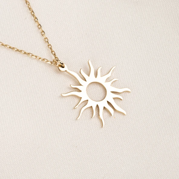 Altın Kolye - Güneş 14 Ayar Altın Kolye - Resim 7