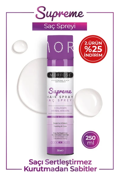 Morfose Supreme Saç Spreyi 250 ml - Kolajen, Bitkisel Keratin, Seramid ürün görseli 1