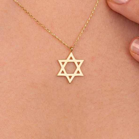 Altın Kolye - Davut Yıldızı 14 Ayar Altın Kolye - 4