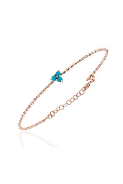 Altın Bilezik - Mini Firuzeli Burgu 14 Ayar Altın Bilezik - 3