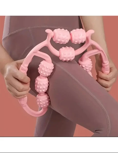 Kas Gevşetici Sıkılaştırıcı Masaj Aleti 9 Tekerlekli Lenf Drenaj Rulosu - Bacak Selülit Azaltıcı - Resim 4