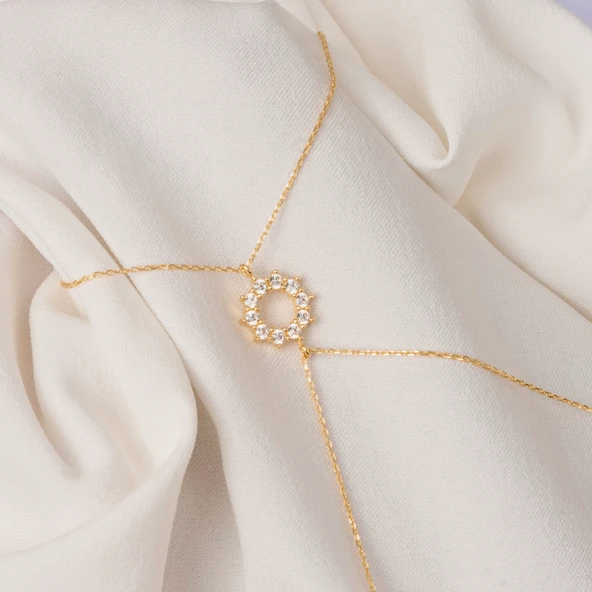 Altın Şahmeran - 14 Ayar Altın Yuvarlak Zirkon Taşlı Tasarım Şahmeran - 8