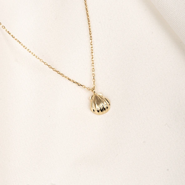 Altın Kolye - Mini İstiridye 14 Ayar Altın Kolye - 5