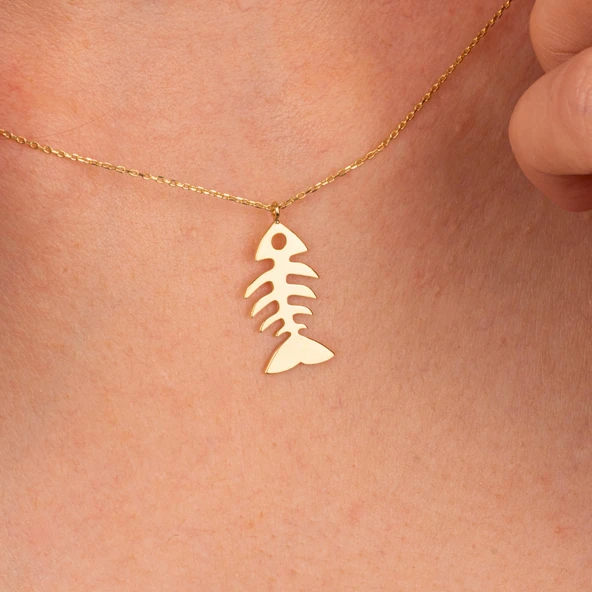 Altın Kolye - Balık Kılçığı 14 Ayar Altın Kolye - 4