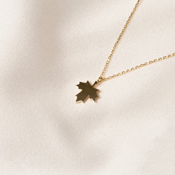 Altın Kolye - Çınar Yaprağı 14 Ayar Altın Kolye - 3