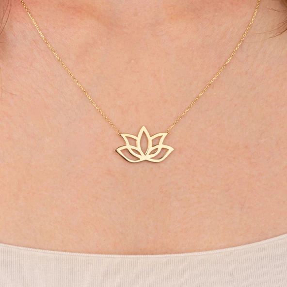 Altın Kolye - Lotus 14 Ayar Altın Kolye - 2