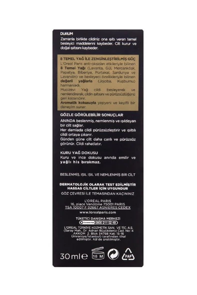 L'Oreal Paris Nutri Gold Mucizevi Yağ Günlük Yüz Bakım Yağı 30 ml - Resim 4