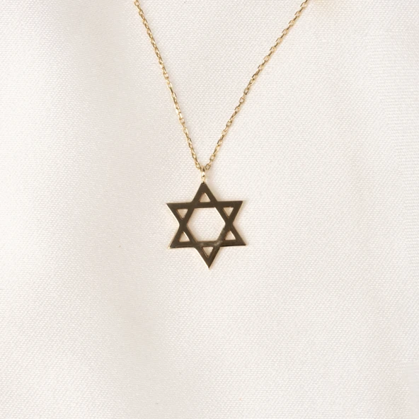 Altın Kolye - Davut Yıldızı 14 Ayar Altın Kolye - 8